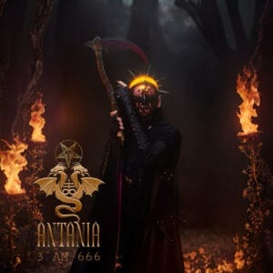 Antania album cover—glyph of nocturnal possession and infernal distortion, links to 3AM 666 review