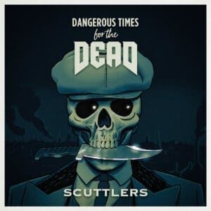 Dangerous Times for the Dead album cover—glyph of retro menace and ritual distortion, links to Scuttlers review