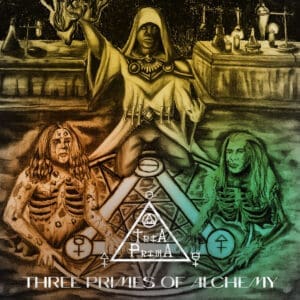 Tria Prima album cover—glyph of alchemical fracture and ritual transmutation, links to Three Primes of Alchemy review