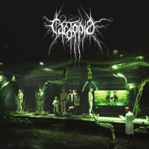 Cacotopia album cover—glyph of dystopian distortion and ceremonial collapse, links to Cacotopia review
