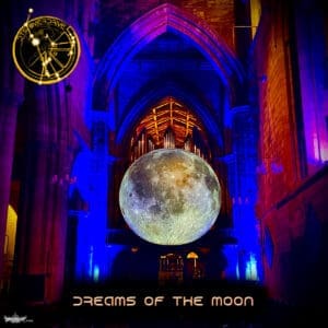 DTS Overdrive album cover—glyph of lunar velocity and dreambound distortion, links to Dreams Of The Moon review