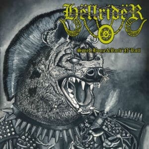 Hëllridër album cover—glyph of infernal velocity and booze-soaked distortion, links to Speed, Booze and Rock N Roll review