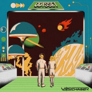 VoidChaser album cover—glyph of cosmic drift and mythic propulsion, links to Odyssey review