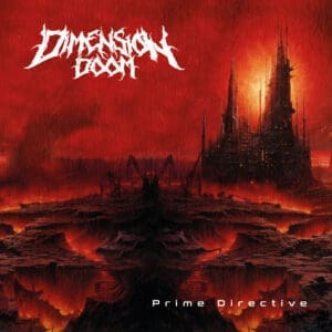 Dimension Doom album cover—glyph of cosmic law and interstellar distortion, links to Prime Directive review