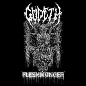 Godeth album cover—glyph of fleshbound wrath and sonic mutilation, links to Fleshmonger review
