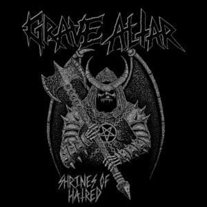 Grave Altar album cover—glyph of necrotic worship and sonic desecration, links to Shrines of Hatred review