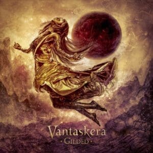 Vantaskera album cover—gilded glyph of sonic decay, links to mythic review of fractured grandeur