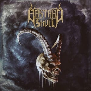 Bastard Skull album cover—fractured glyph of sonic decay, links to mythic review of fractured grandeur