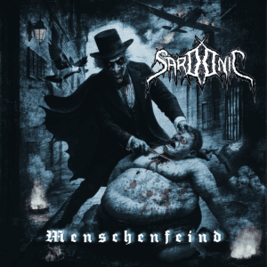 Menschenfeind album cover — jagged glyph of misanthropic violence, links to mythic review of sonic desecration